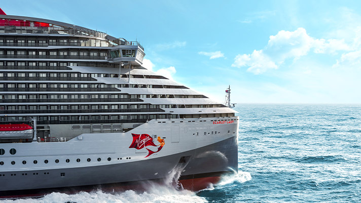 Hop onboard the magnificent Virgin Voyages Scarlet Lady.