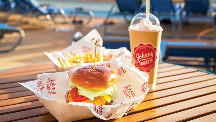 Indulge in a delicious American diner-style meal at Johnny Rockets. 