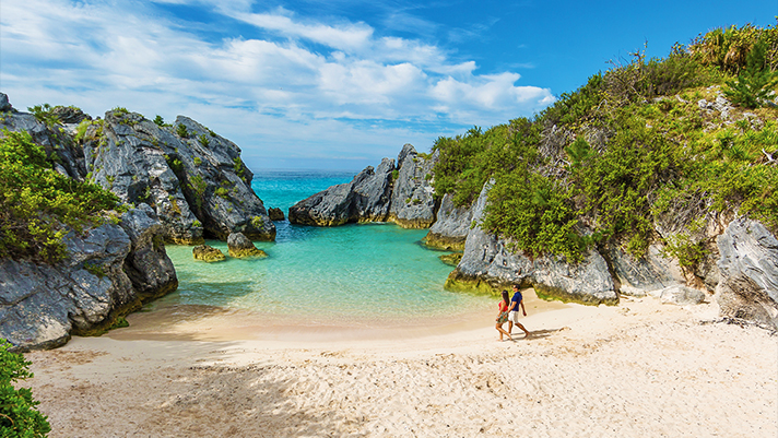 Explore the gorgeous beaches of Bermuda.