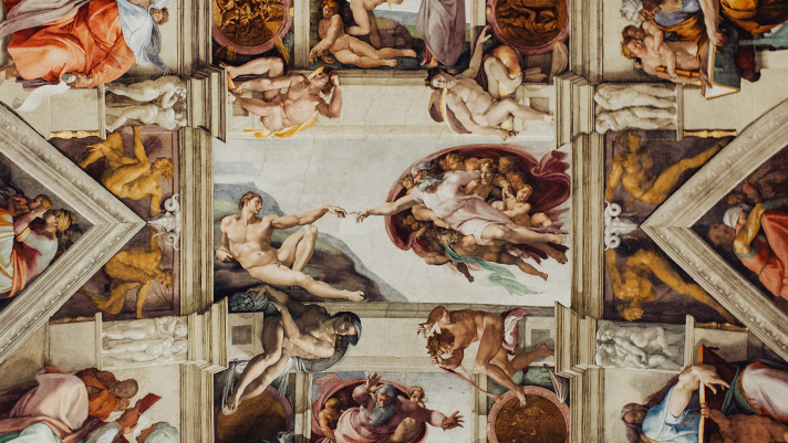 Awe at the remarkable architecture and paintings in the Sistine Chapel in Rome